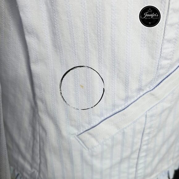 Christopher & Banks NWT Light Blue Ruffled Lightweight Blazer Jacket Size Medium - Picture 10 of 13